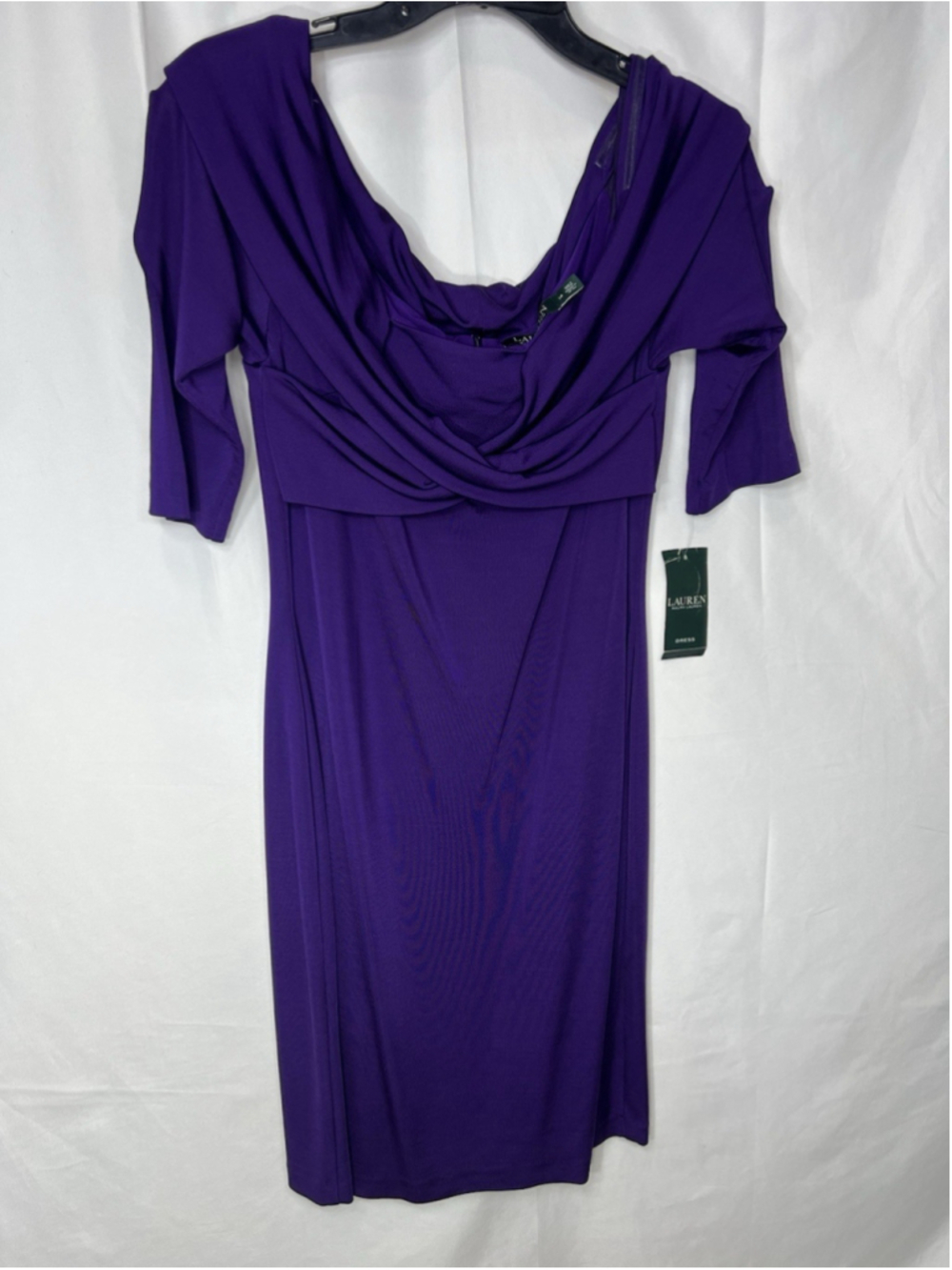 Lauren Ralph Lauren Purple Off The Shoulder Cocktail Dress Classic Party 14